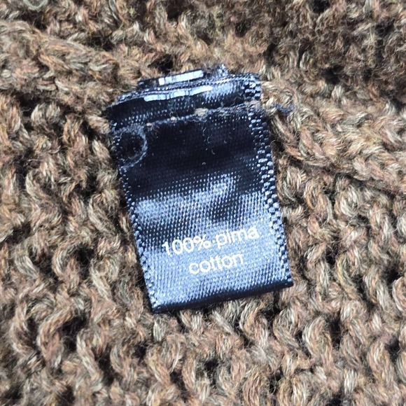 Peruvian Connection Sweater Women Small Brown Crochet Knit Pima Cotton Boho - Picture 5 of 12